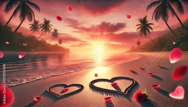 Obraz Tropical Valentine’s Sunset