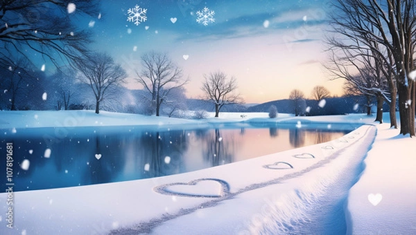 Obraz Snowy Winter Valentine