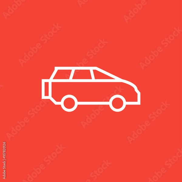 Fototapeta Minivan line icon.