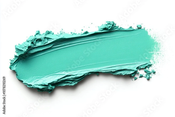 Fototapeta Makeup Base Green Concealer Texture on White Background for Skin Tone Correction