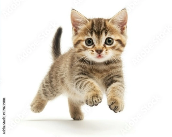 Obraz Cat kitten in motion pose transparent background