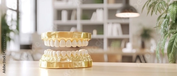 Obraz Golden Teeth Model on Table