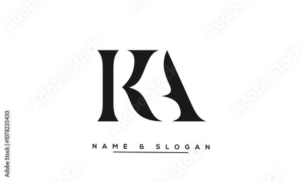Fototapeta KA, AK, K, A Abstract Letters Logo Monogram