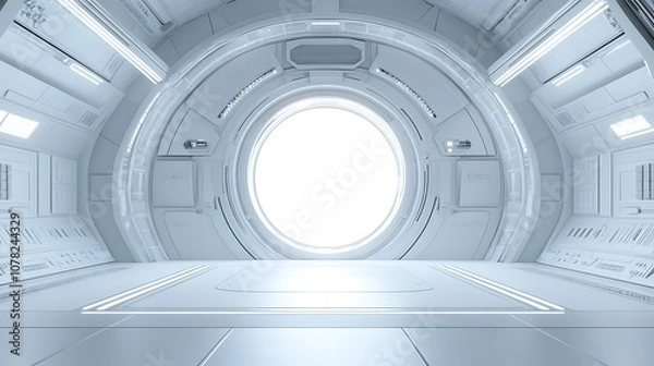 Obraz Futuristic White Tunnel