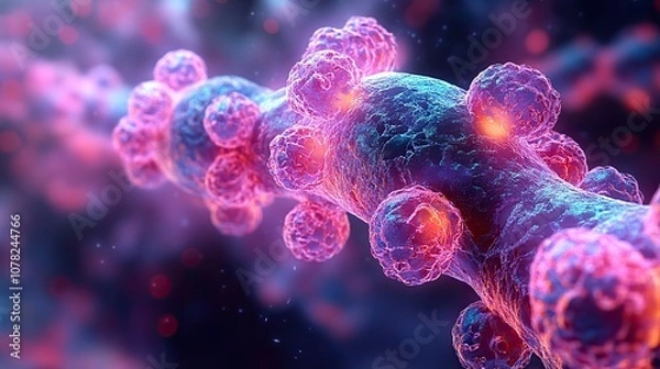 Obraz cell membrane with blue background 3d rendering