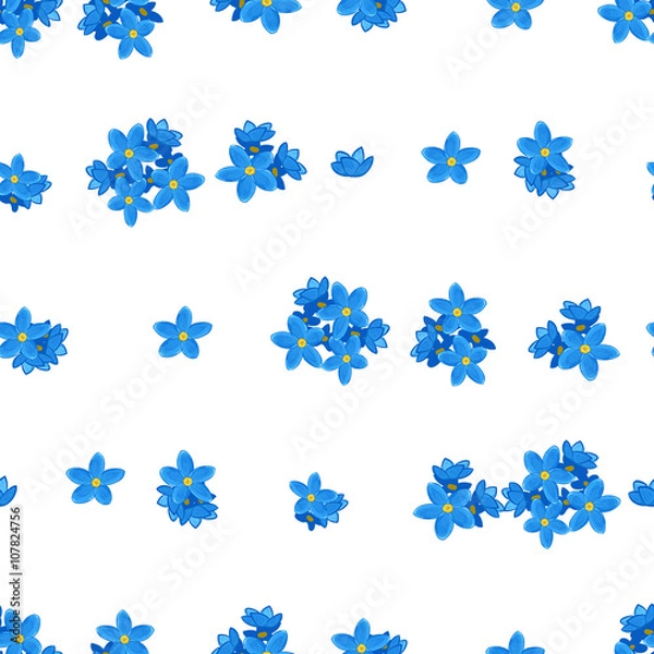 Fototapeta Seamless forget-me-not pattern