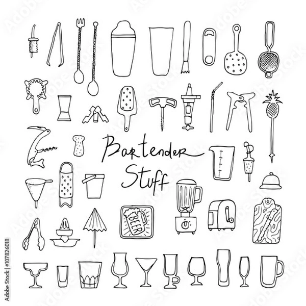 Obraz Rzeczy barmańskie. Wektor. Odosobniony.