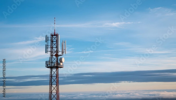 Fototapeta telecommunications tower, communication, technology