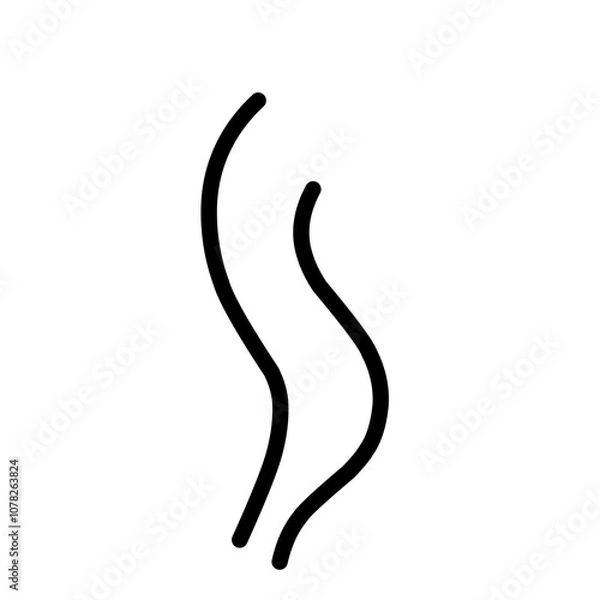 Fototapeta Steam and smoke lines icons . Air wind and scent linear 