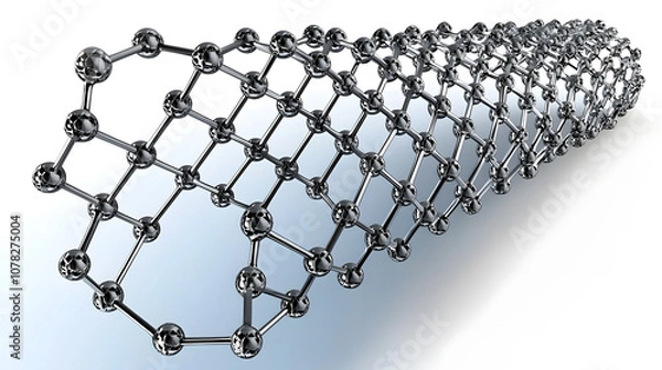 Fototapeta 3D representation of a carbon nanotube structure