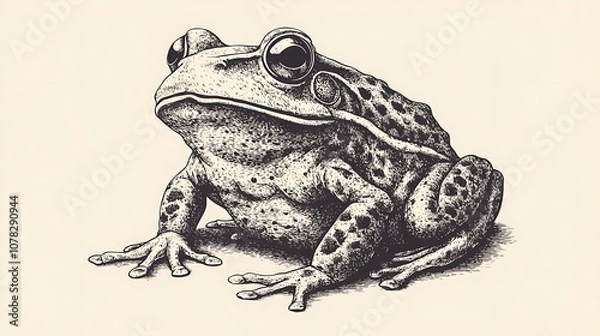 Obraz Detailed Illustration of a Frog in Grass