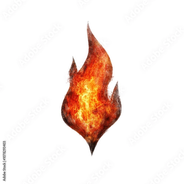 Fototapeta A fire is depicted in the image, with its flames reaching up towards the sky. transparent background