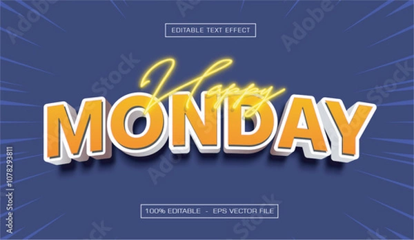 Obraz Happy monday 3D Text Effect