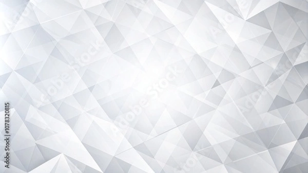 Fototapeta Abstract Geometric Pattern - Interlocking Triangles in Light Gray Hues - Minimalist Design