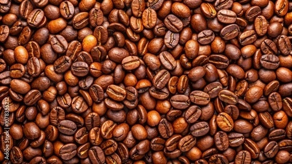 Fototapeta Close-Up Macro Photography of Roasted Coffee Beans, Coffee Beans, Coffee, Caffeine