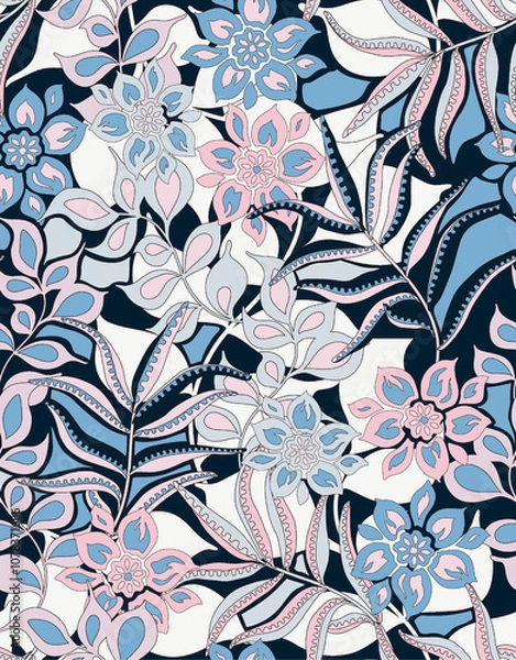 Fototapeta Abstract flower blooming design. Pattern with floral seamless pattern.
