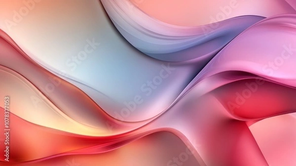 Fototapeta 3d rendered abstract holographic colored background with waves