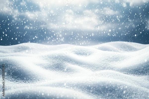 Obraz Snow falling on a winter landscape.