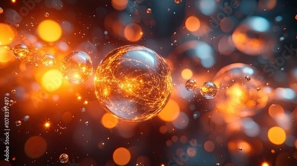 Fototapeta physics quantum and scientific background 3d rendering