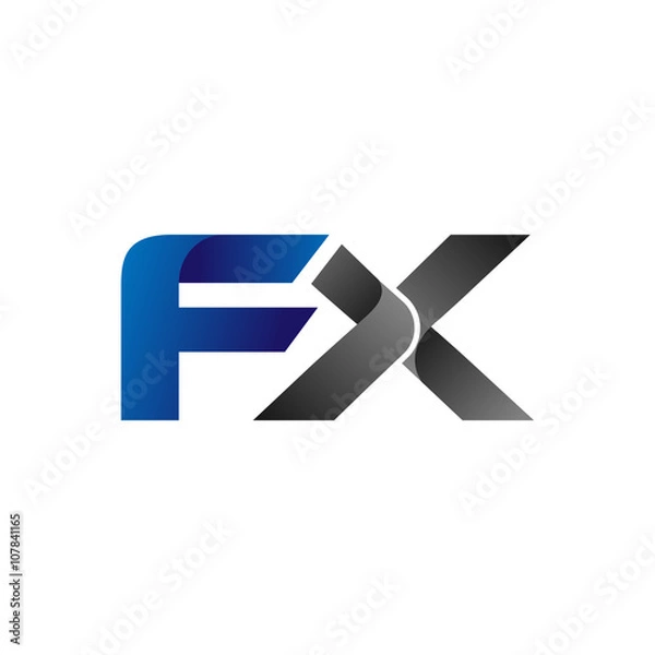 Fototapeta Modern Simple Initial Logo Vector Blue Grey fx