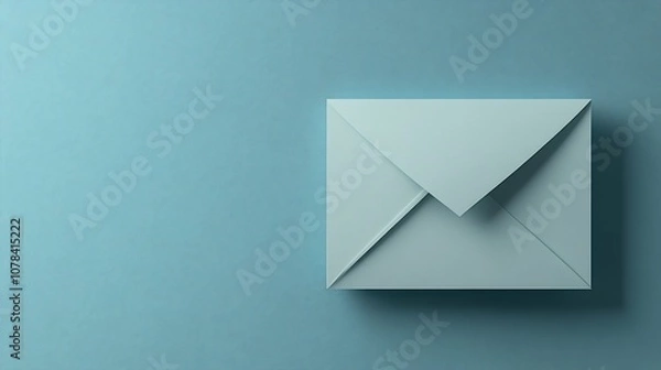 Obraz A single white envelope on a blue background.