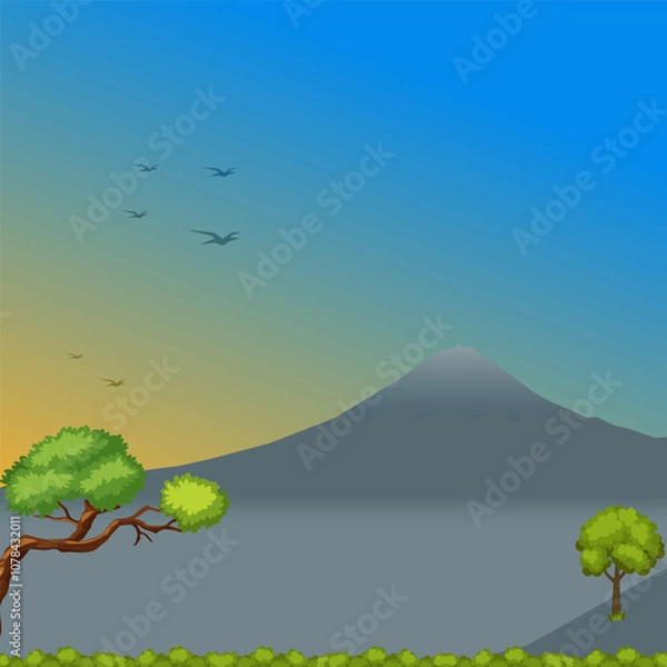 Obraz vector mountains in the afternoon