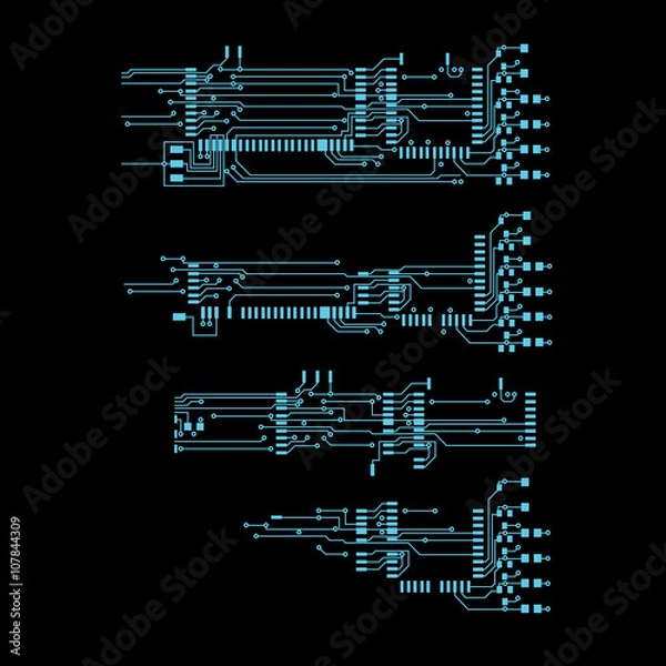 Fototapeta Abstract vector background with high tech circuit board Vector Illustration
