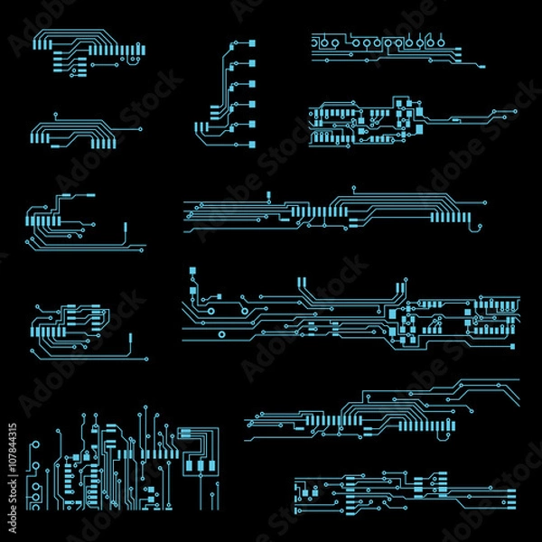 Fototapeta Abstract vector background with high tech circuit board Vector Illustration