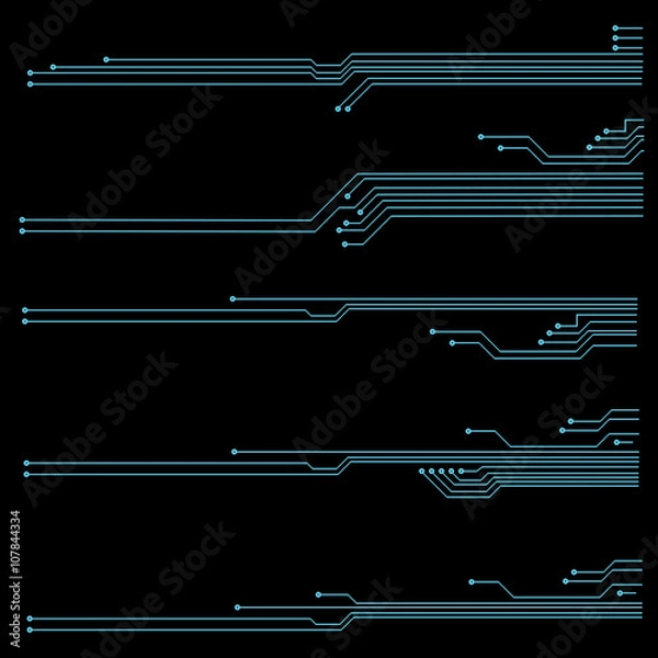 Fototapeta Abstract vector background with high tech circuit board Vector Illustration