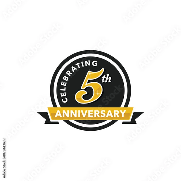 Obraz Celebrating 5th anniversary vector illustration