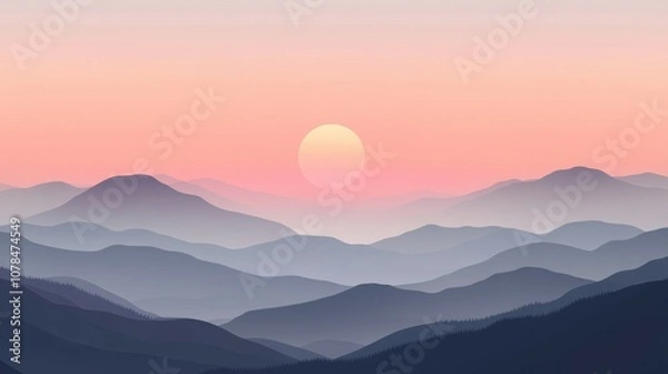 Fototapeta Modern Pastel Background with Soft Geometric Shapes for Digital Designs