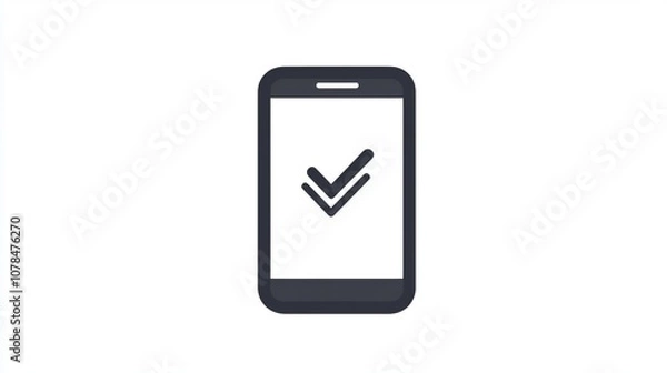 Fototapeta Minimal smartphone icon with checkmark