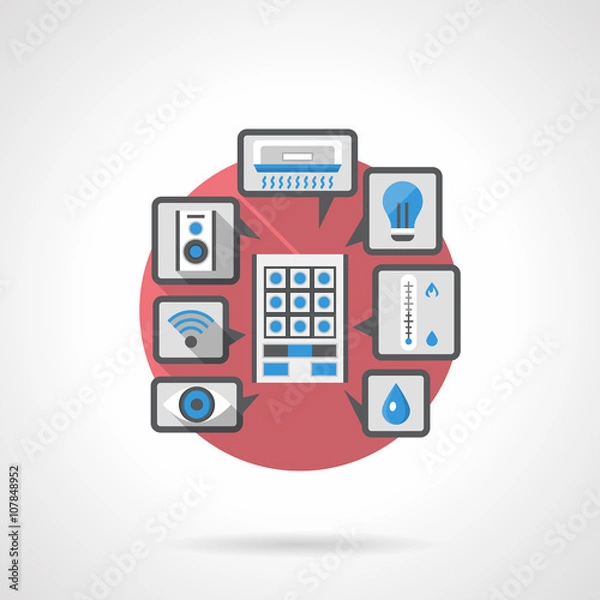 Fototapeta Detailed color vector icon for smart home system