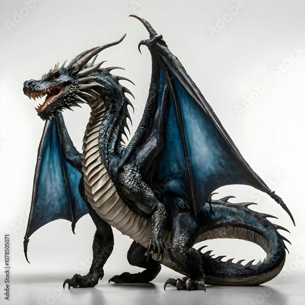 Fototapeta dragon with white background
