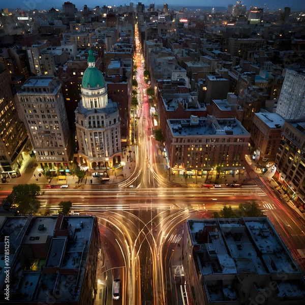 Obraz bustling city intersections