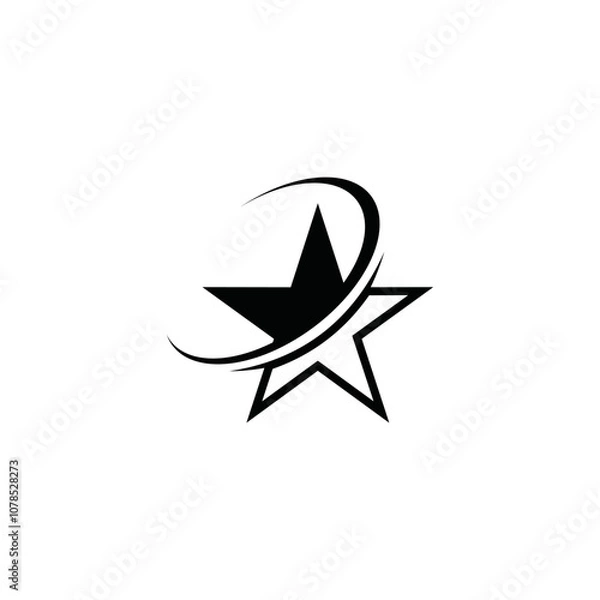 Obraz star logo with curved lines