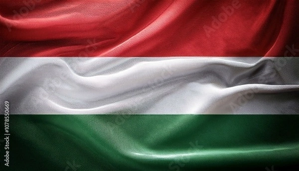Fototapeta the clean and vibrant flag of hungary depicted realistically with no artistic effects showing crisp details and bright colors