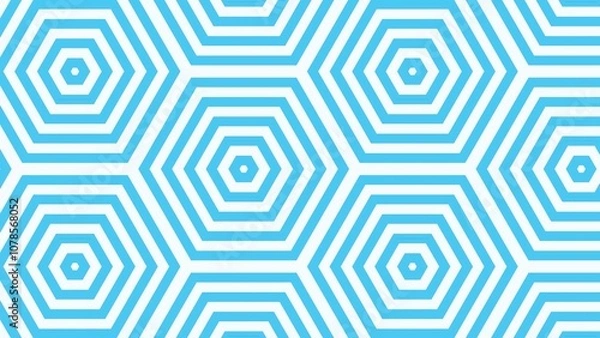 Fototapeta Blue Contemporary honeycomb geometric pattern. Repeated hexagons ornament. Modern mosaic background. Seamless surface abstract design. Geometric wallpaper. Digital paper, textile print
