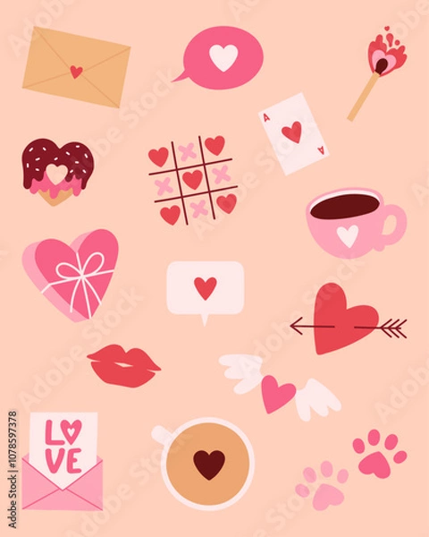 Obraz Valentine's day set