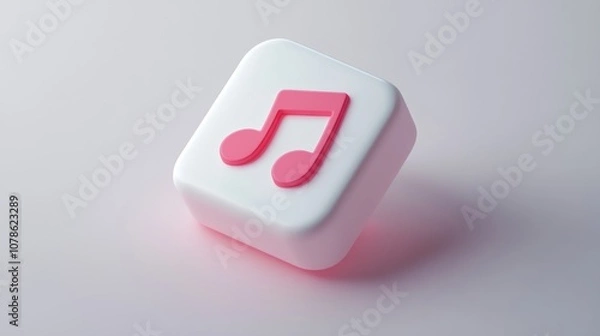 Obraz Pink Music Note Icon