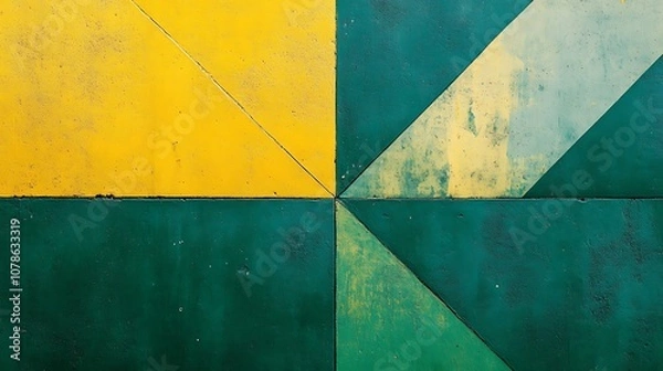 Fototapeta Abstract yellow and green geometric texture for creative backgrounds