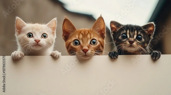 Obraz Trio of Pets: Dog, Cat, and Ferret in Perfect Harmony