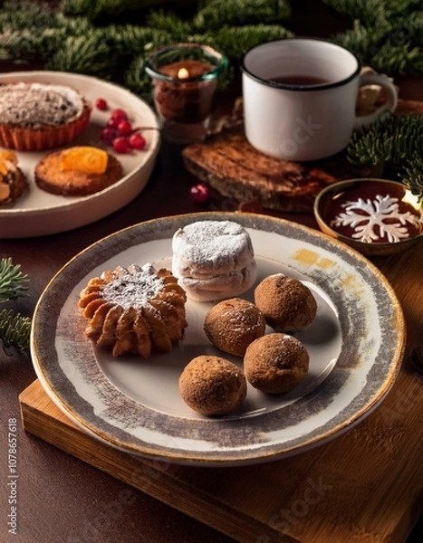 Fototapeta Warm Rice Pudding with Cinnamon and Nutmeg
