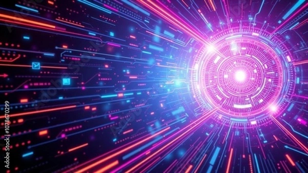 Obraz Futuristic 3D render background with white sci-fi panels, 3D render, innovation