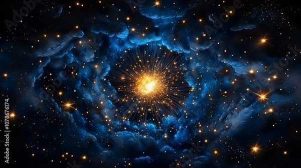 Fototapeta Cosmic Explosion Starburst Nebula Space Background Galaxy
