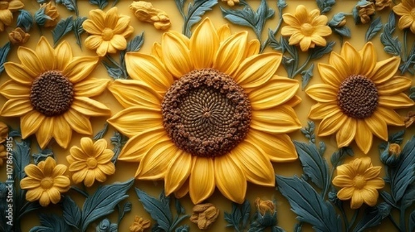 Fototapeta Sunflowers in Relief