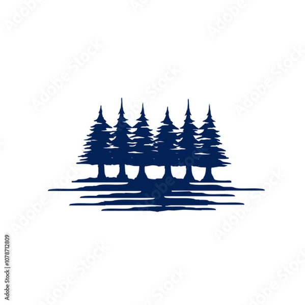 Fototapeta Pine tree icon vector