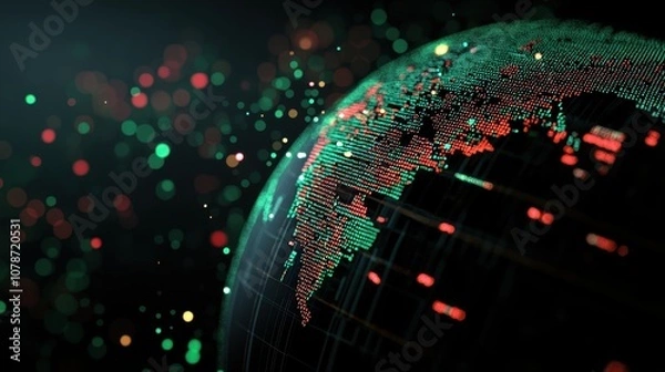 Obraz Explore the Global Digital Landscape Understanding Data Visualization Through Vibrant Geospatial Mapping