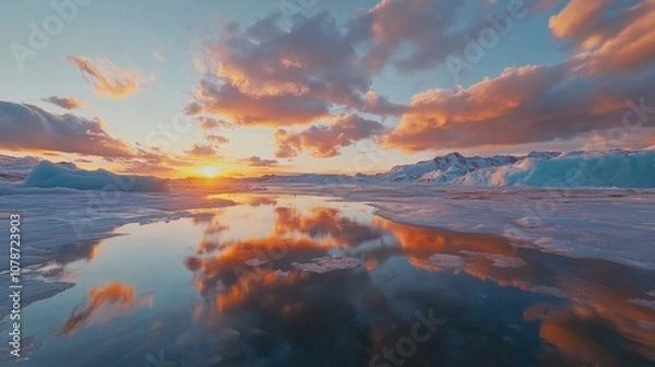 Obraz Frozen Lake Sunset