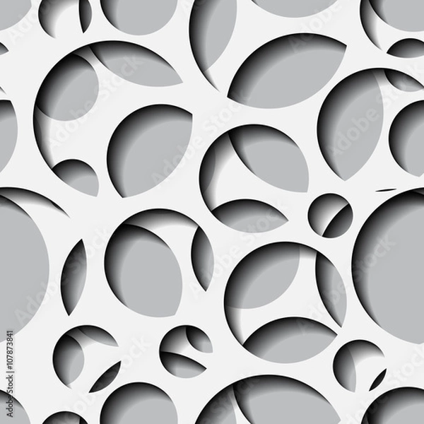 Fototapeta Seamless texture - paper cut circles.